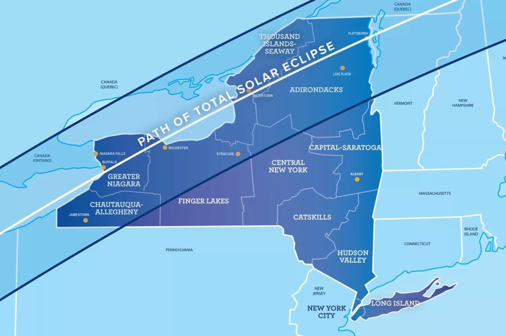mapa-1000x665 - La NASA estará en las Cataratas del Niágara para el eclipse solar de 2024, conoce el motivo