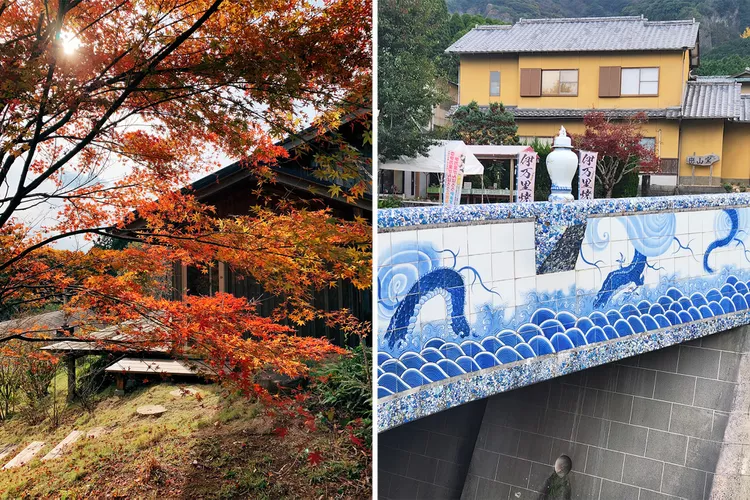 TAL-fall-foliage-ceramic-tiles-bridge-KYUSHU1124-ff7285b00a2841b8bd8687d196d5af11 - Pasé 3 días pedaleando por Kyushu, Japón. Te cuento por qué es una manera increíble de conocer la isla.