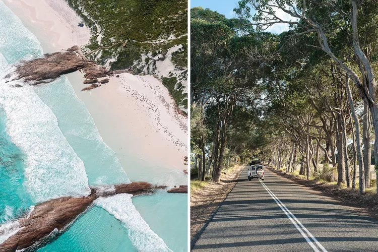 Lucky-Bay-y-carretera-Margaret-River - Australia Occidental, un destino con bodegas y restaurantes de primer nivel