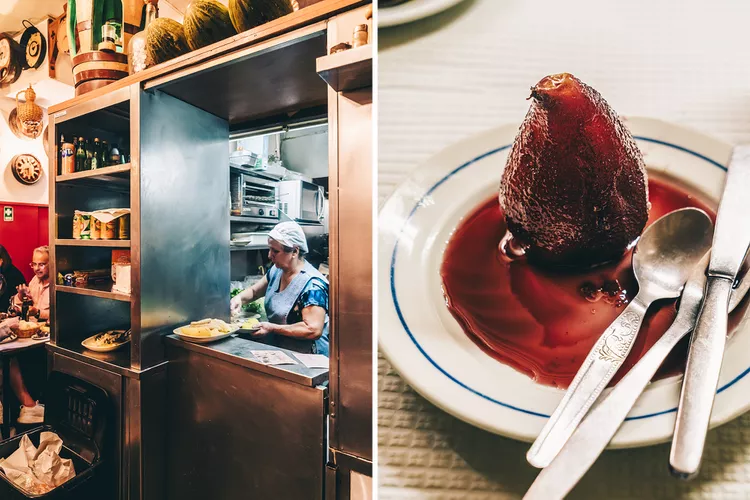 Peras-al-vino-en-Lisboa - Encontré los mejores lugares para comer en Lisboa, ¡y además son económicos!