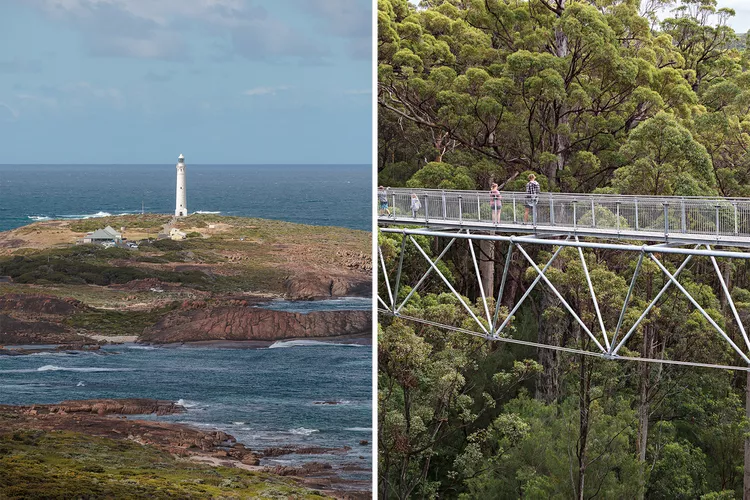 faro-y-puente-suspendido-en-Australia-Occidental - Australia Occidental, un destino con bodegas y restaurantes de primer nivel
