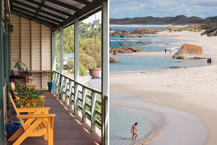 porche-amarillo-y-mujer-en-la-playa-1 - Australia Occidental, un destino con bodegas y restaurantes de primer nivel