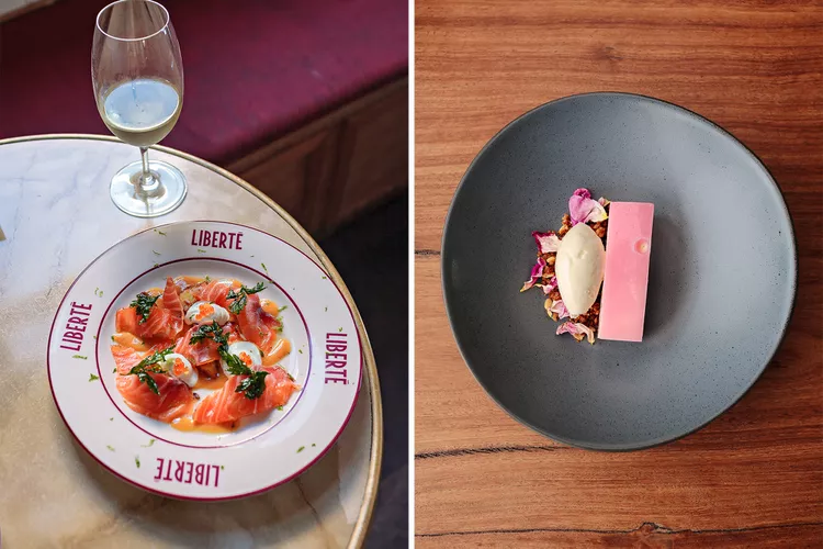 salmon-en-Liberte-y-postre-de-ruibarbo-en-Glenarty-Road - Australia Occidental, un destino con bodegas y restaurantes de primer nivel