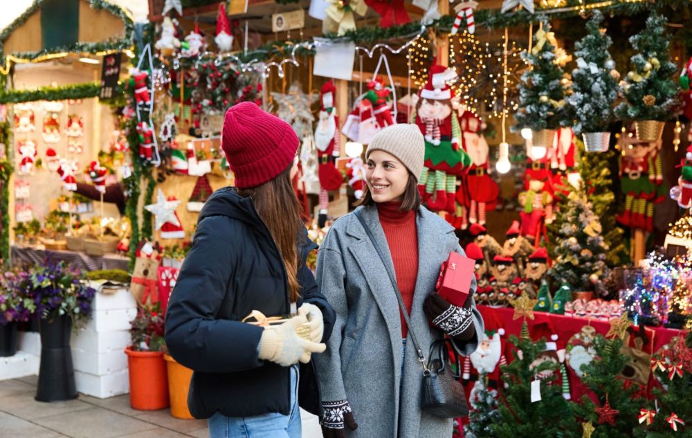 Como un clásico mercado navideño alemán, pero en Estados Unidos