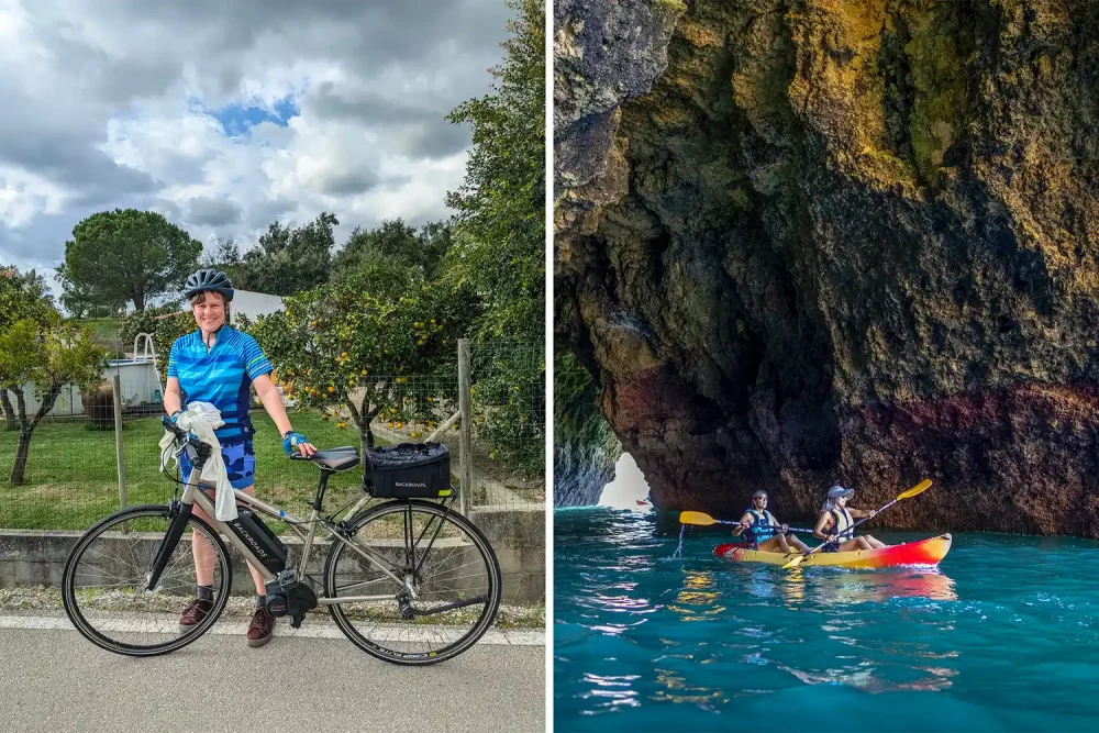 TAL-kathy-kyaking-sea-caves-INTEBIKE0725-fbc22d05f40445ae9857f8f5f40028a5-1000x667 - Cómo una e-bike hizo increíbles mis vacaciones en Portugal