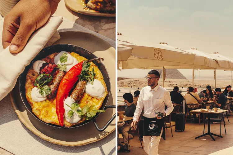 TAL-food-pepper-sausage-restaurant-waiter-outdoors-CAIRO1025-0542a326bc034e5684ed7cd7a56663e7 - El Gran Museo Egipcio de El Cairo: un viaje de 5.000 años de historia y creatividad