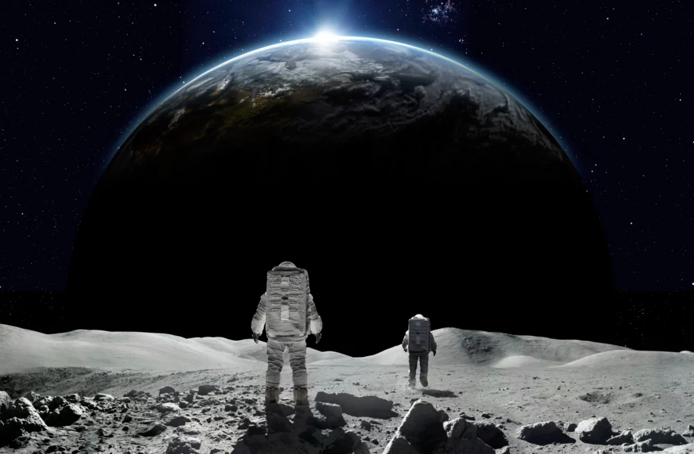 astronautas-en-la-luna-1000x654 - Artemis II: el viaje a la Luna que marca el inicio de una nueva era espacial